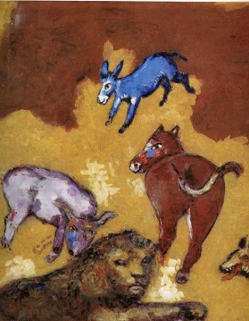 El león envejecido contemporáneo Marc Chagall Pinturas al óleo